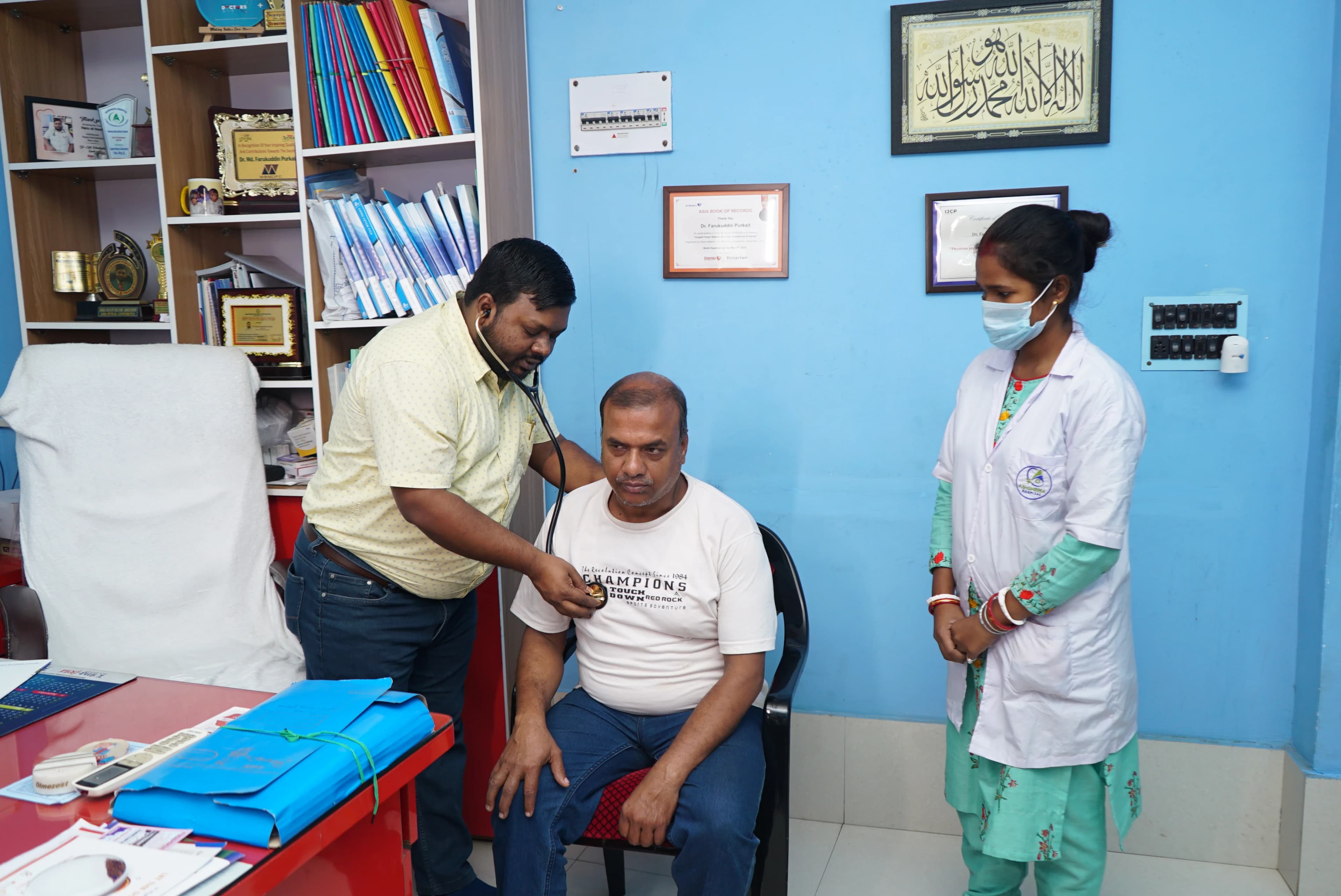 Doctor attending to a patient