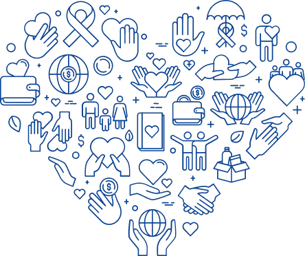 Heart shaped medical icons