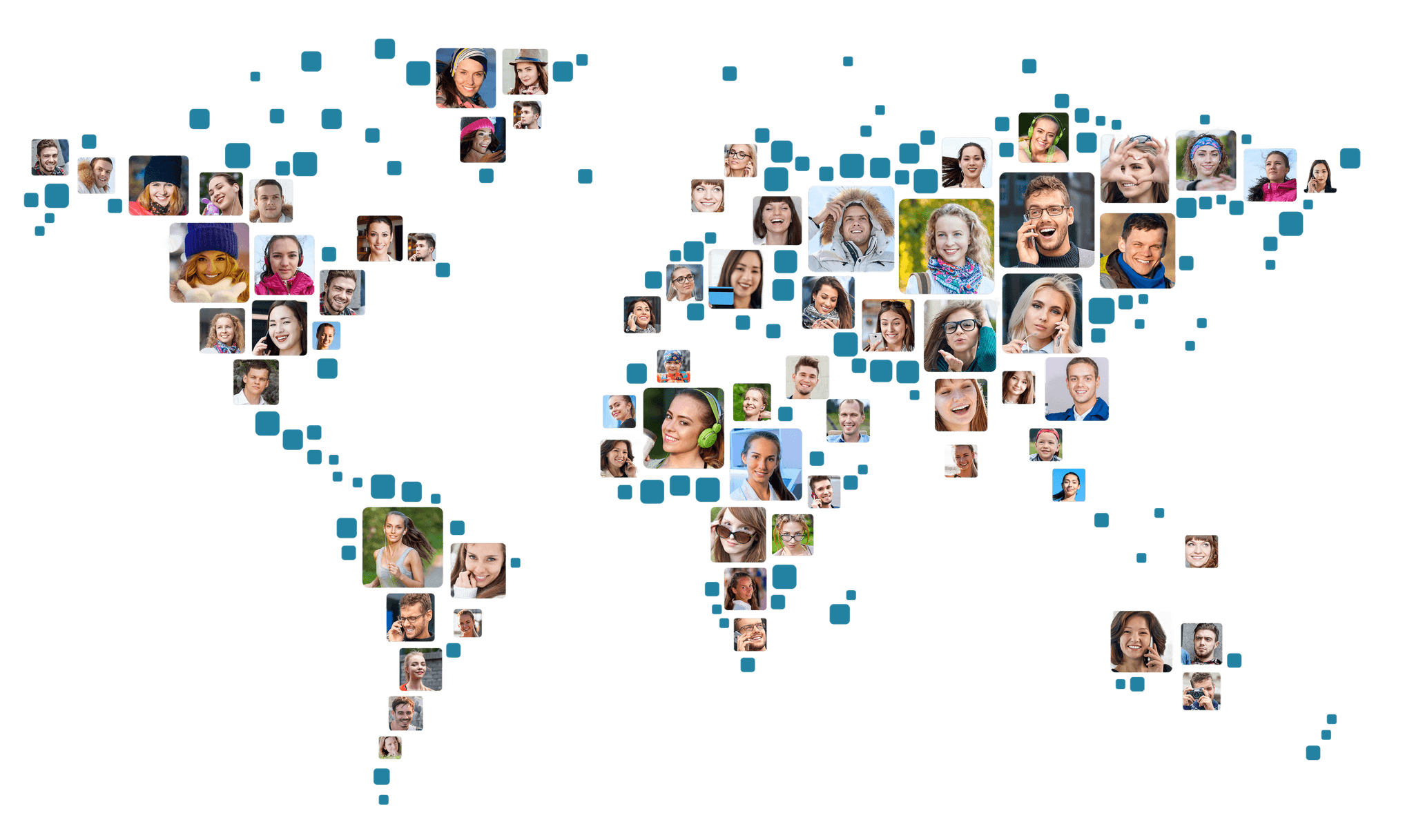 World map with patients